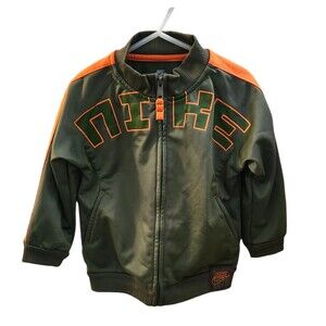 Nike Jacket Green w/ Orange Trim Polyester Toddler 3T